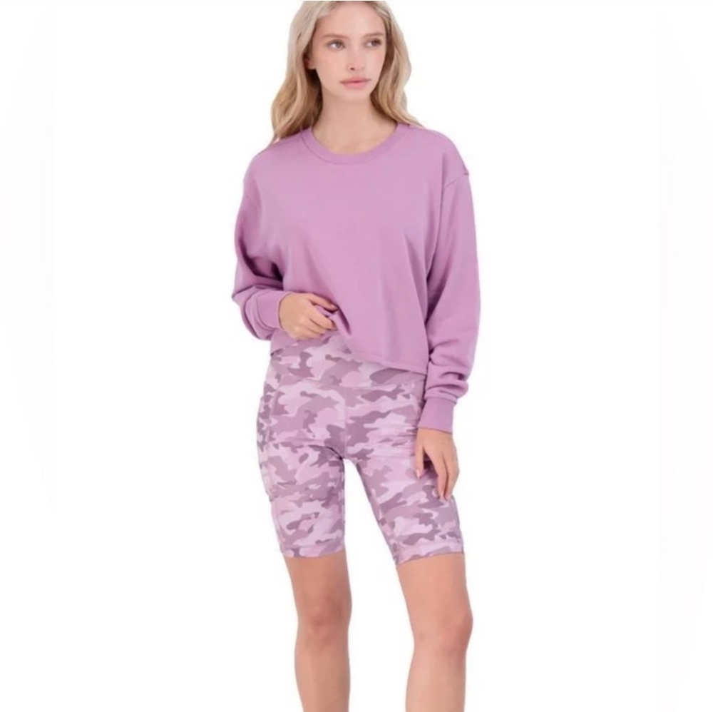 90 degree 2pc Set Biker Shorts and Sweatshirt